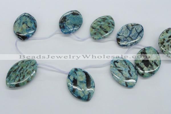 CFS120 35*50mm top-drilled marquise blue feldspar gemstone beads