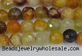 CFW211 15.5 inches 6mm faceted round flower jade beads