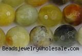 CFW214 15.5 inches 12mm faceted round flower jade beads