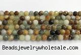 CFW219 15.5 inches 8mm faceted round flower jade beads