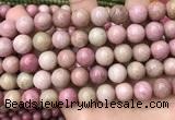 CFW48 15.5 inches 12mm round pink wooden jasper beads wholesale