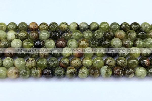 CGA837 15 inches 8mm round green garnet beads