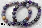 CGB2606 7.5 inches 9mm round natural sugilite beaded bracelets