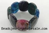 CGB3523 7.5 inches 28*40mm faceted oval agate bracelets