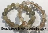 CGB4081 7.5 inches 12mm round golden rutilated quartz beaded bracelets