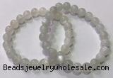 CGB4516 7.5 inches 8mm round white moonstone beaded bracelets