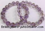 CGB4662 10mm - 11mm round purple phantom quartz beaded bracelets