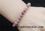 CGB5032 6mm, 8mm round pink wooden jasper beads stretchy bracelets