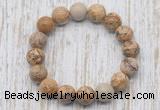 CGB5373 10mm, 12mm round picture jasper beads stretchy bracelets