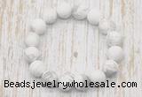 CGB5500 10mm, 12mm round matte white howlite beads stretchy bracelets