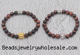 CGB6012 8mm round red tiger eye bracelet with lion head for men
