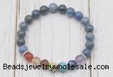 CGB6279 8mm dumortierite 7 chakra beaded mala stretchy bracelets