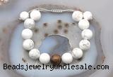 CGB6949 12mm round white howlite & bronzite adjustable bracelets