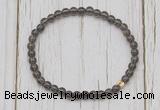 CGB7290 4mm tiny smoky quartz beaded meditation yoga bracelets