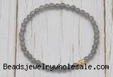 CGB7304 4mm tiny grey moonstone beaded meditation yoga bracelets