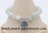 CGB7900 8mm aquamarine bead with luckly charm bracelets wholesale