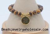 CGB7917 8mm yellow tiger eye bead with luckly charm bracelets