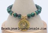 CGB7925 8mm green tiger eye bead with luckly charm bracelets
