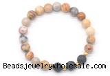 CGB8172 8mm yellow crazy lace agate & black lava beaded stretchy bracelets