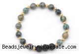 CGB8178 8mm African turquoise & black lava beaded stretchy bracelets