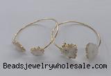 CGB832 13*15mm - 15*20mm freeform druzy agate gemstone bangles