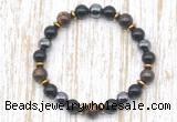 CGB8388 8mm bronzite, black onyx & hematite energy bracelet