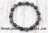 CGB8390 8mm black labradorite, black onyx & hematite energy bracelet