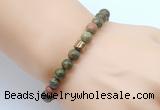 CGB8857 8mm, 10mm unakite & drum hematite power beads bracelets