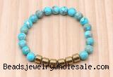 CGB8992 8mm, 10mm blue sea sediment jasper & drum hematite beaded bracelets