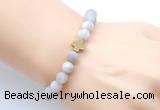 CGB9428 8mm, 10mm matte white crazy lace agate & cross hematite power beads bracelets
