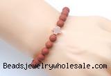 CGB9443 8mm, 10mm matte red jasper & cross hematite power beads bracelets