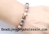 CGB9445 8mm, 10mm matte Australian zebra jasper & cross hematite power beads bracelets