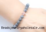 CGB9448 8mm, 10mm matte grey picture jasper & cross hematite power beads bracelets