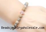 CGB9453 8mm, 10mm matte picture jasper & cross hematite power beads bracelets