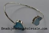 CGB961 15*15mm - 18*18mm heart druzy agate bangles wholesale