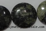 CGE129 15.5 inches 30mm flat round glaucophane gemstone beads