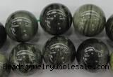 CGH08 15.5 inches 18mm round green hair stone beads wholesale