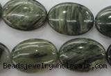 CGH47 15.5 inches 18*25mm oval green hair stone beads wholesale