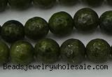 CGJ462 15.5 inches 8mm faceted round green jasper beads wholesale