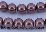 CGL125 5PCS 16 inches 10mm round dyed glass pearl beads wholesale