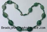 CGN221 22 inches 6mm round & 18*25mm oval agate necklaces