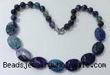 CGN255 20.5 inches 8mm round & 18*25mm oval agate necklaces