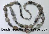 CGN548 23.5 inches striped agate gemstone beaded necklaces