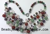 CGN567 19.5 inches stylish 4mm - 12mm mixed gemstone beaded necklaces