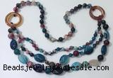 CGN601 23.5 inches striped agate gemstone beaded necklaces