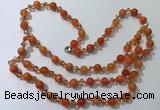 CGN654 22 inches chinese crystal & striped agate beaded necklaces
