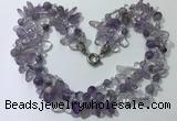 CGN710 22 inches fashion 3 rows amethyst beaded necklaces