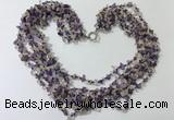 CGN724 19.5 inches stylish 6 rows amethyst & citrine chips necklaces