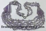 CGN781 23.5 inches stylish lavender amethyst chips necklaces