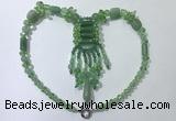 CGN817 19.5 inches chinese crystal & green aventurine statement necklaces